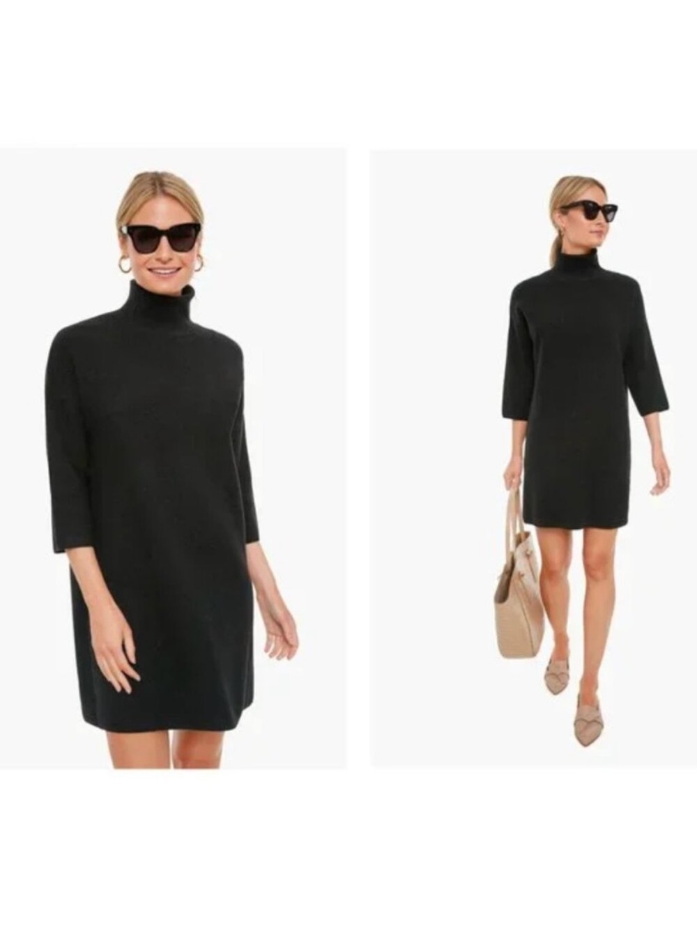 Pomander Place Vivianne Turtleneck Dress in Black EUC